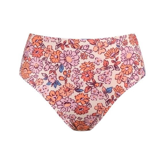 NWT CUPSHE 2 Piece Floral Print High Waist Swim Bottoms Size Large - Picture 3 of 4